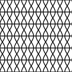 Monochrome vector graphic of vertical black spirals intersected by horizontal parallel lines, all on a white background