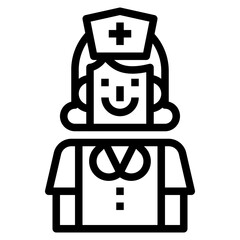 nurse line icon style