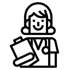nurse line icon style