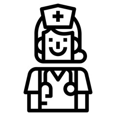 nurse line icon style