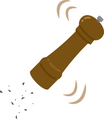 Illustration of grinding pepper with a pepper mill © nadachi