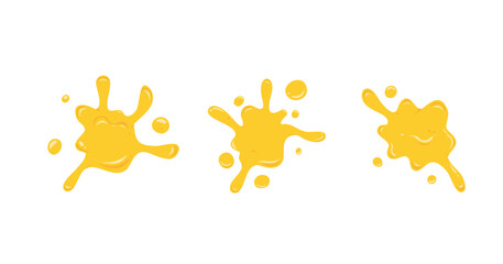 set of yellow cheese liquid splash vector illustration element