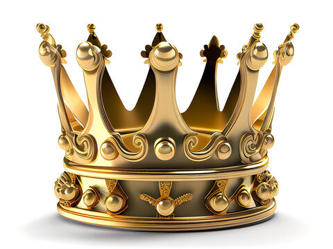 Golden royal crown on a white background. Generative AI