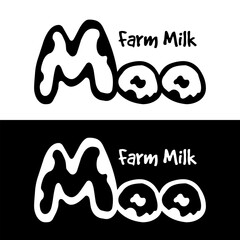 Farm Milk logotype. Eco food product logo. Vector illustration