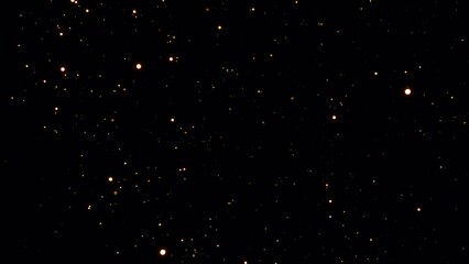 Golden bokeh particles glowing transition on alpha background in 4k