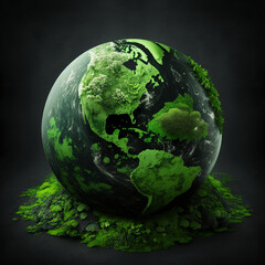 Green and eco earth. Generative AI.
