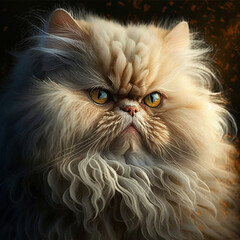 Portrait of a Persian cat. Generative AI.
