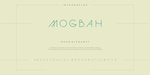 Abstract minimal modern alphabet fonts. Typography technology vector illustration