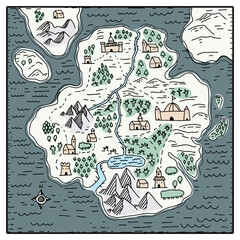 fantasy world map hand drawn