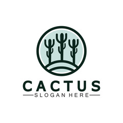 Cactus Logo Template Design Vector, Design Concept, Creative Symbol, Icon