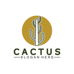 Cactus Logo Template Design Vector, Design Concept, Creative Symbol, Icon