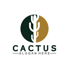 Cactus Logo Template Design Vector, Design Concept, Creative Symbol, Icon