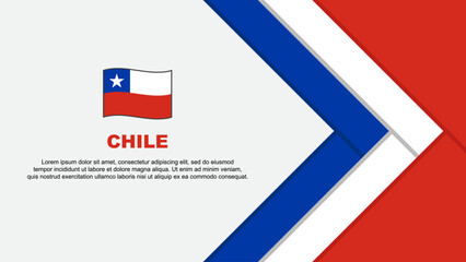 Chile Flag Abstract Background Design Template. Chile Independence Day Banner Cartoon Vector Illustration. Chile Cartoon