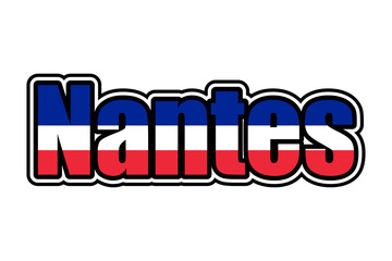 Nantes sign icon with French flag colors