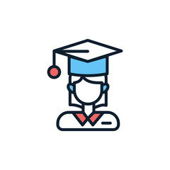 Female Student icon in vector. illustration