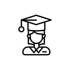 Female Student icon in vector. illustration