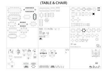 Set vector element design chair and table concept 