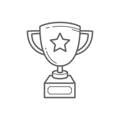 doodle trophy award icon, retro style