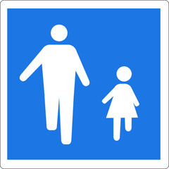 Panneau routier d'indication: Entrée dans une aire piétonne	