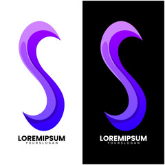 vector logo unique letter S colorful gradient design illustration
