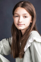 Studio portrait of a young teen girl