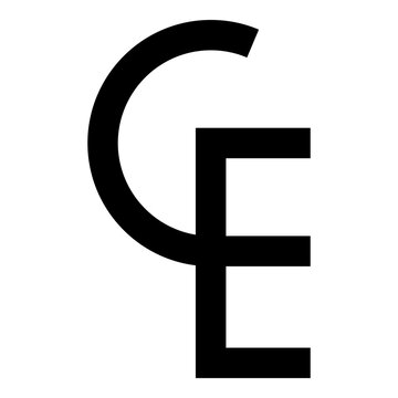 Euro-currency sign ECU European Symbol ecu CE ce icon black color vector illustration image flat style