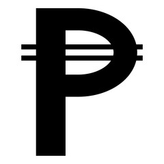 Sign of Philippine peso currency money symbol Pesos icon black color vector illustration image flat style - obrazy, fototapety, plakaty