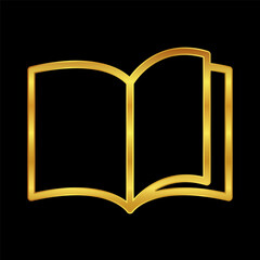 book icon vector  in gold colored for graphic and web design