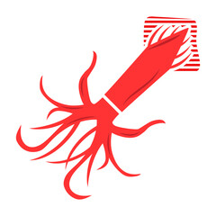 calmar squid concept, cuttles vector design, Sea Food symbol, Underwater Animals aquatic Common species illustration 