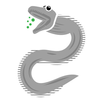Eels or  European conger concept, ray-finned fish vector design, Sea Food symbol, Underwater Animals aquatic Common species illustration 