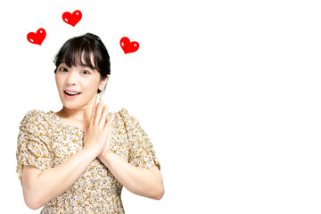 ハートマークと女性