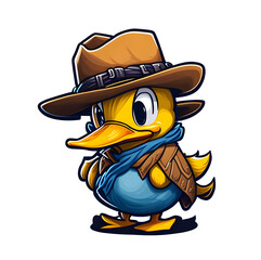 Cute Duck with Cowboy Hat created by using generative artificial intelligence tools