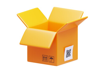 3d rendering of cardboard box illustration, suitable for your project related to shopping, package and shipment or delivery