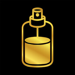 perfume bottle icon in gold colored for graphic and web design