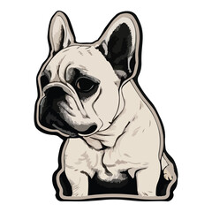 French Bulldog Flat Icon Isolated On White Background