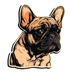 French Bulldog Flat Icon Isolated On White Background