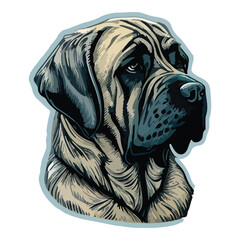 Mastiff Flat Icon Isolated On White Background
