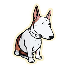 Bull Terrier Flat Icon Isolated On White Background