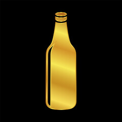 bottle icon in gold colored for graphic and web design