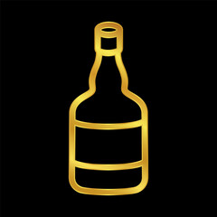 bottle icon in gold colored for graphic and web design