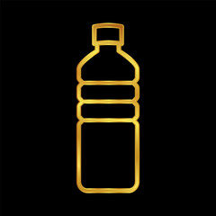water bottle icon in gold colored for graphic and web design