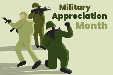 Fototapeta premium Illustration vector graphic of military appreciation month. Good for poster