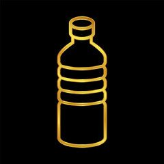 water bottle icon in gold colored for graphic and web design