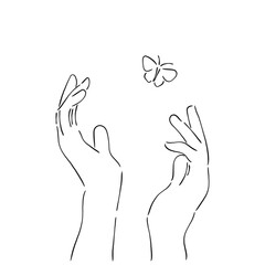 Butterfly in hands