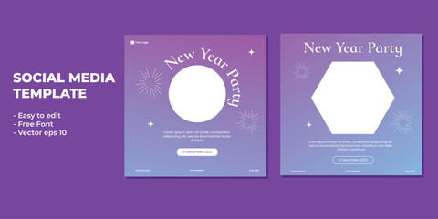 Fototapeta premium Happy New Years 2023 poster. 6 unique and colorful template free download.