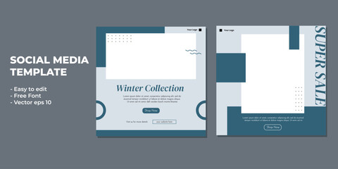 Winter Sale Social Media Post Design, Social Media Banner Design