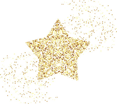 Gold glitter stars, flying sparkles