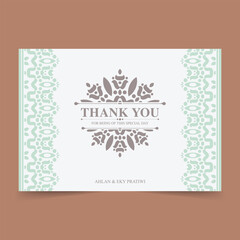 classic thank you wedding card