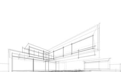 architectural 3d sketch of a house