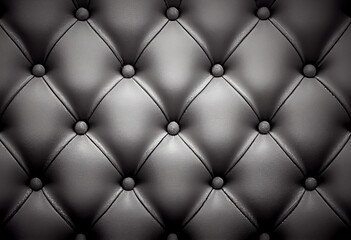 Grey dark luxury smooth shiny leather capitone background texture, for wallpaper or header.
